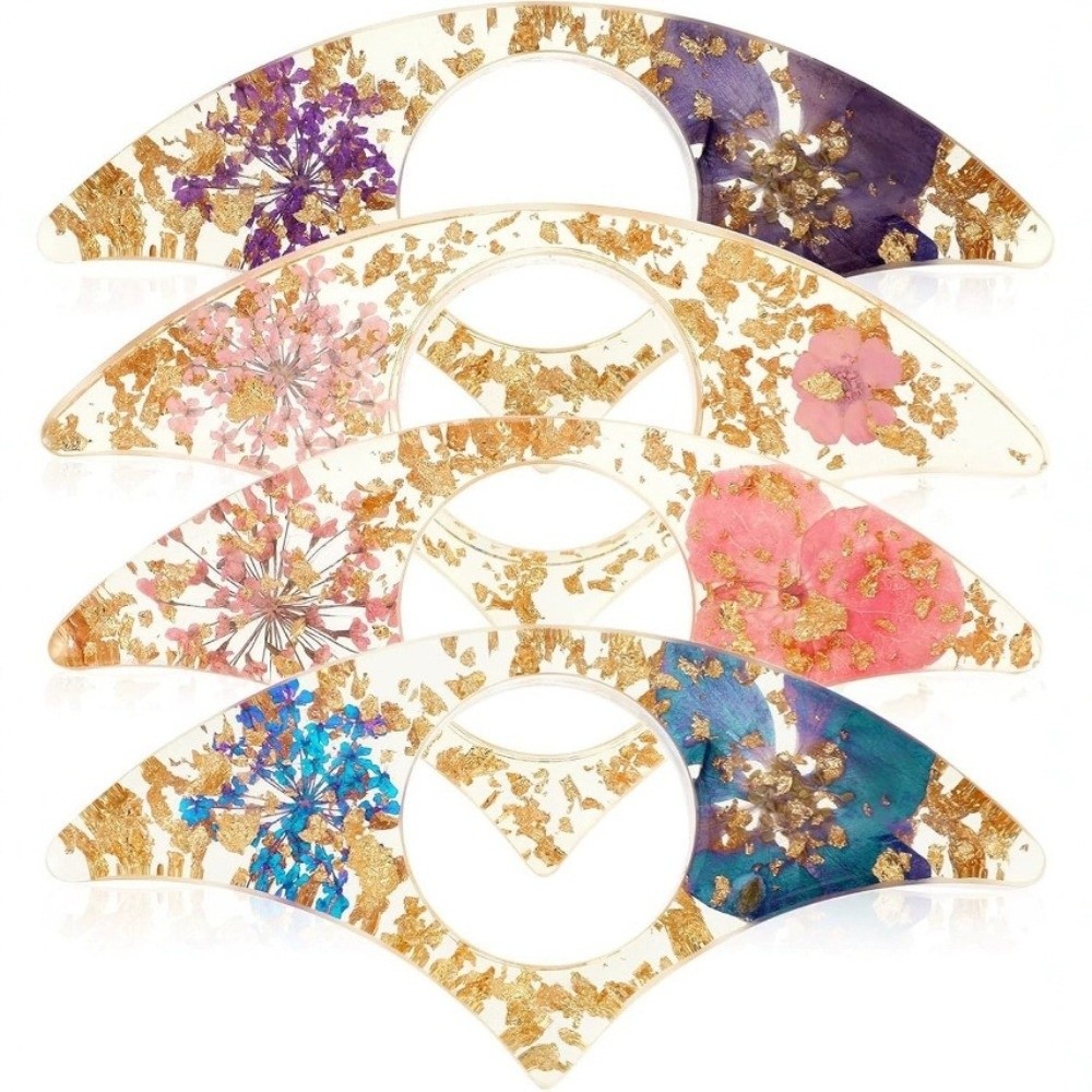 Dried Flower Bookmark - 4 STKS Gift Gedroogde Bloem Hars