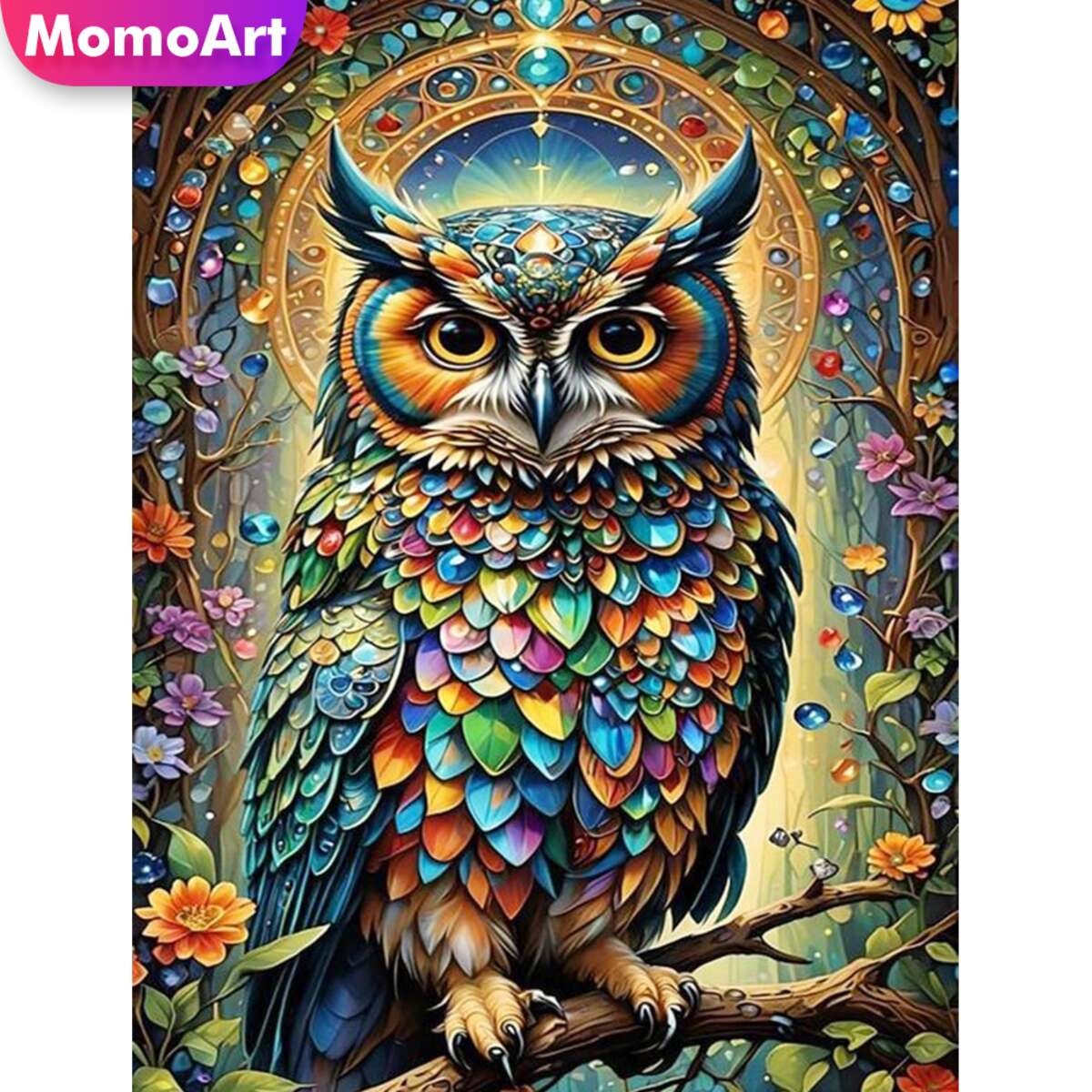 Photo Mosaic Print - Momoart nieuwe collectie diamant mozaïek uil