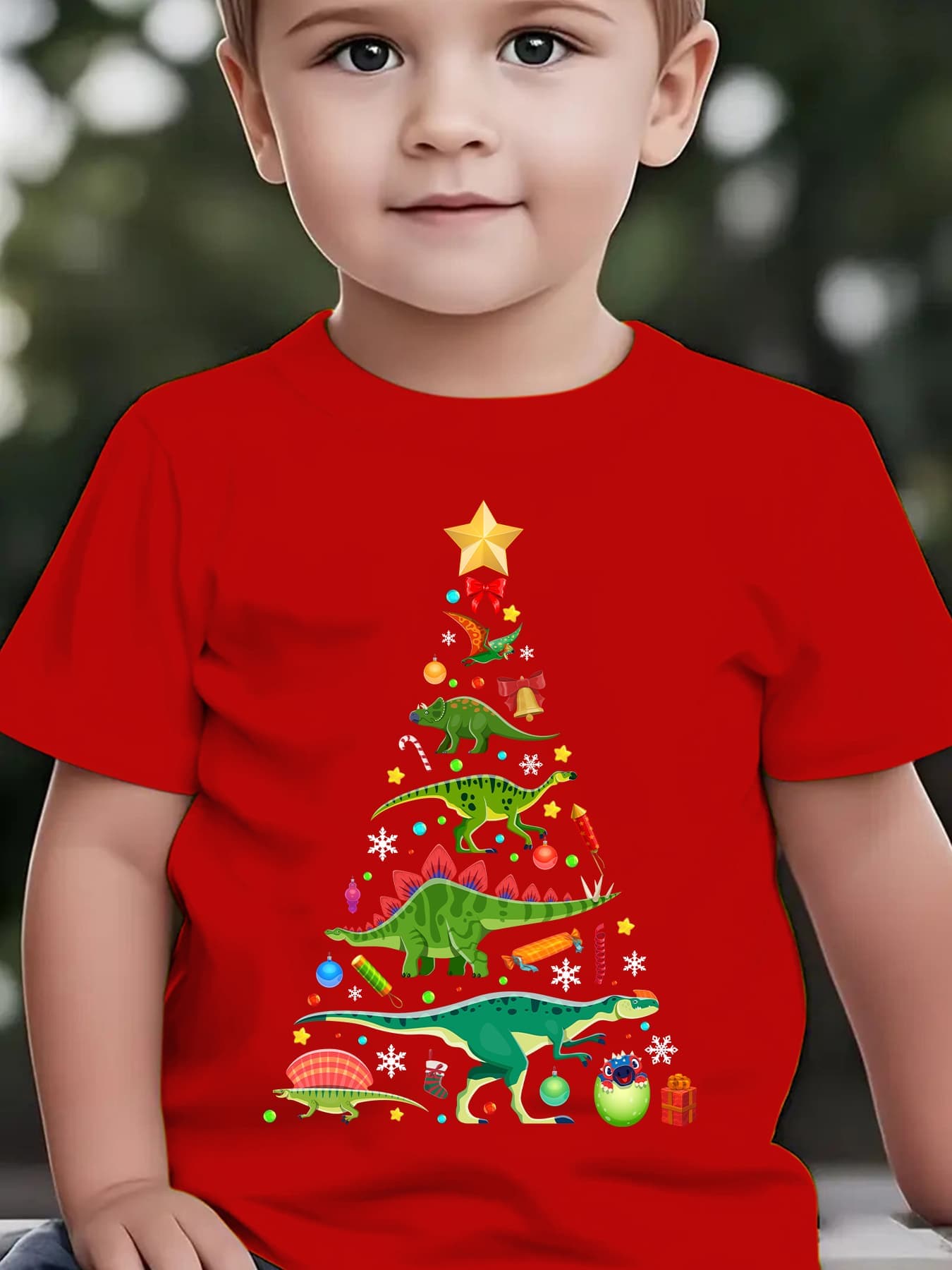 Family Tree Print - KERST Kerst Zomer Kindermode T-shirt Dinosaurus