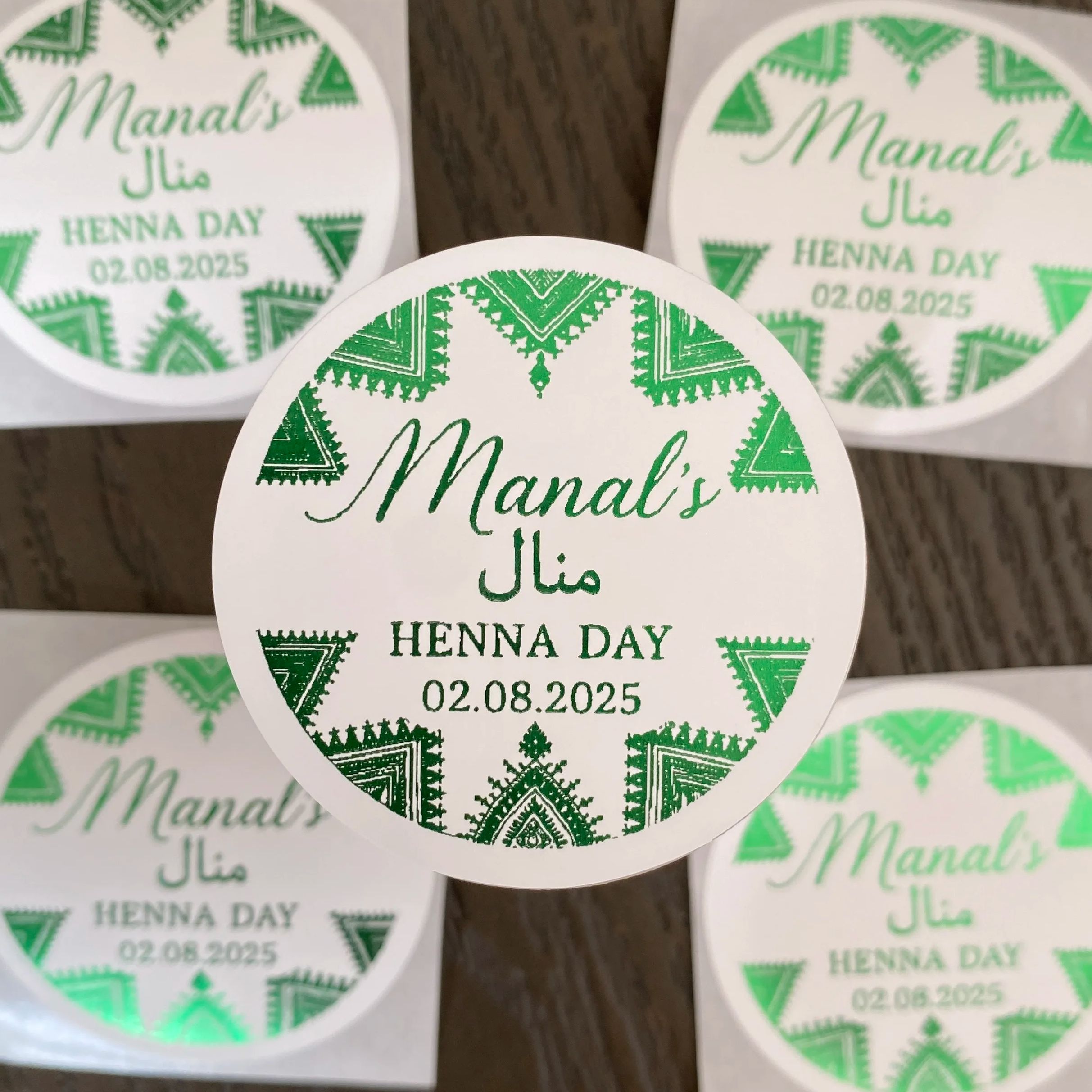 Groene Mehndi decoraties katoe - Personalised Candle Label recensie en prijs